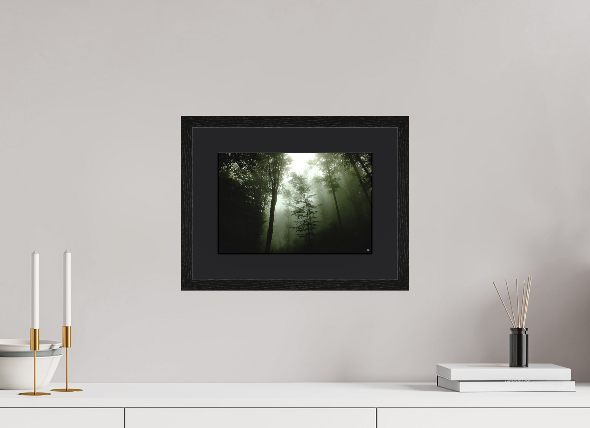 30 x 20 cm, Cadre Noir PP Noir - Photo Couleur Promenons nous dans les bois